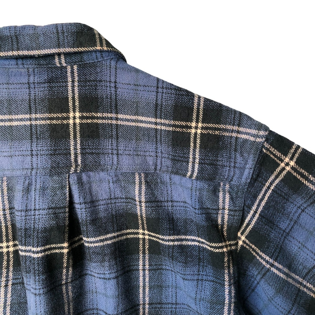 FIELD AND STREAM Long Sleeve Flannel Check Shirt, Men's Size L unclear blue type Vintage Second Hand