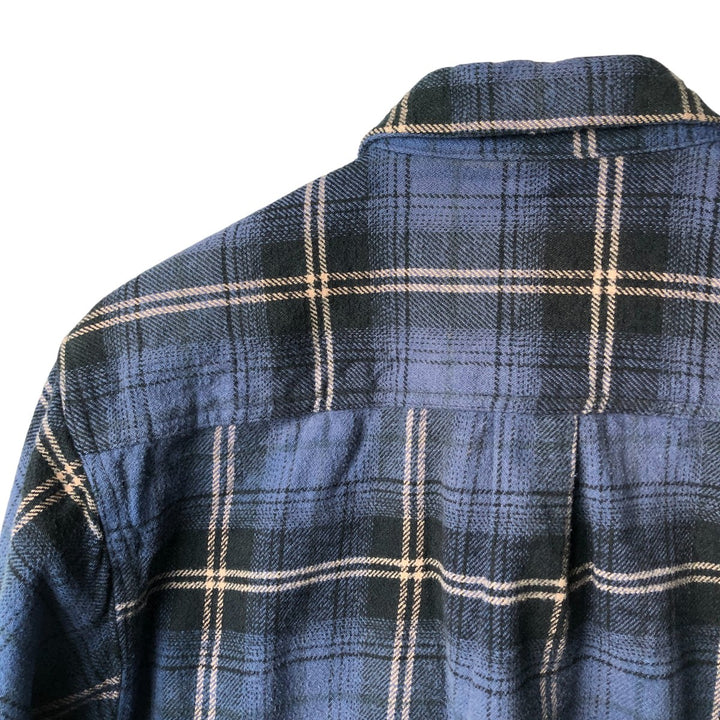 FIELD AND STREAM Long Sleeve Flannel Check Shirt, Men's Size L unclear blue type Vintage Second Hand