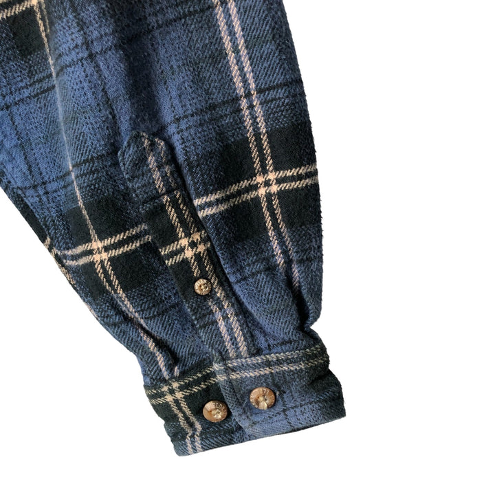 FIELD AND STREAM Long Sleeve Flannel Check Shirt, Men's Size L unclear blue type Vintage Second Hand