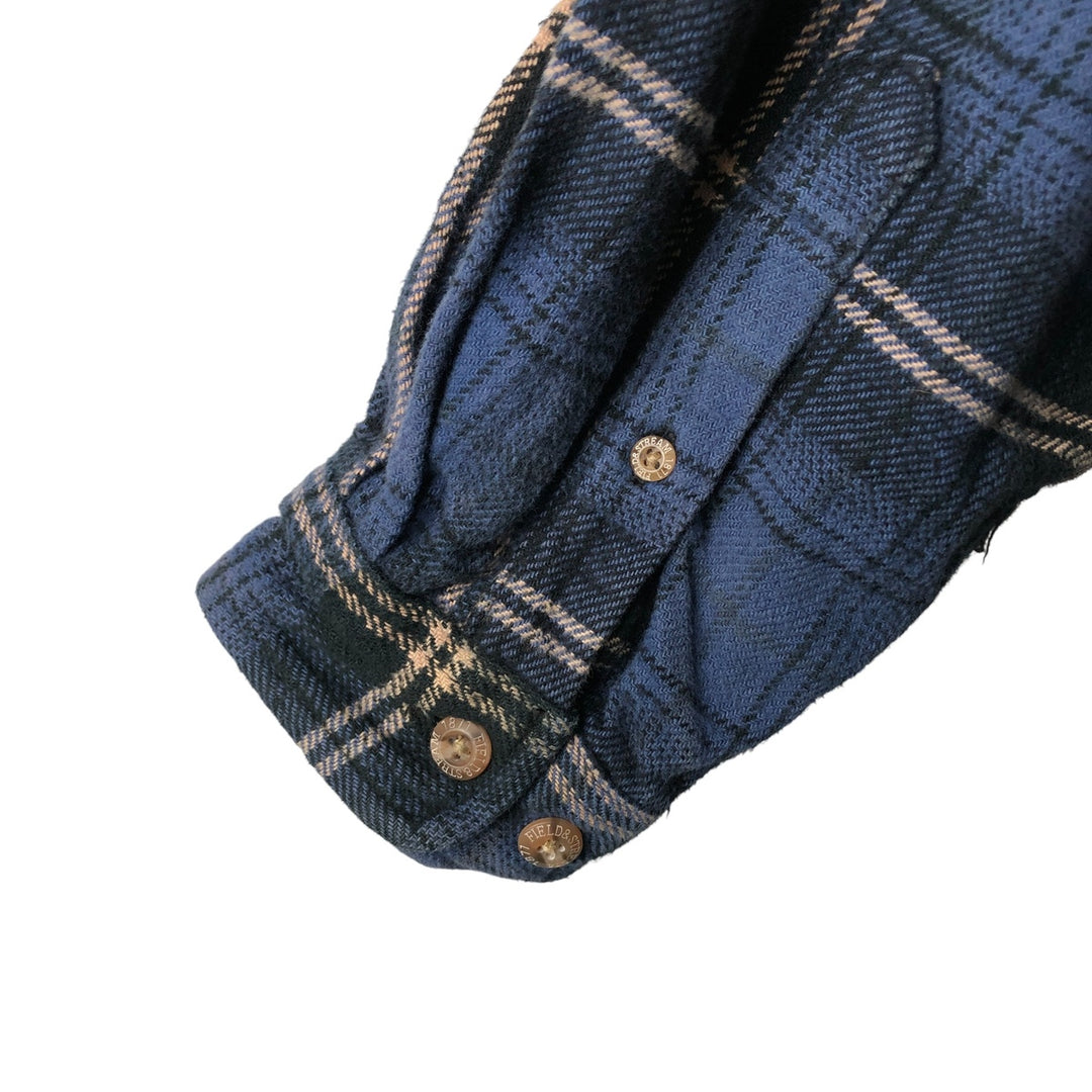 FIELD AND STREAM Long Sleeve Flannel Check Shirt, Men's Size L unclear blue type Vintage Second Hand