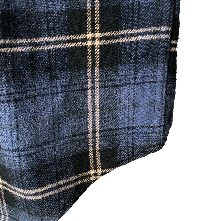 FIELD AND STREAM Long Sleeve Flannel Check Shirt, Men's Size L unclear blue type Vintage Second Hand