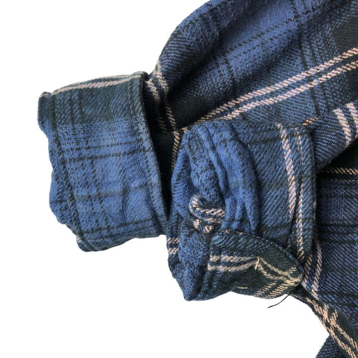 FIELD AND STREAM Long Sleeve Flannel Check Shirt, Men's Size L unclear blue type Vintage Second Hand