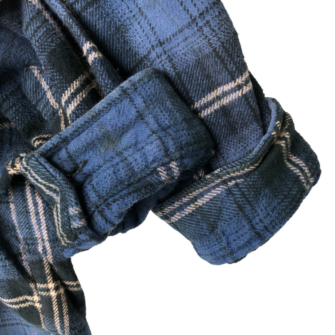 FIELD AND STREAM Long Sleeve Flannel Check Shirt, Men's Size L unclear blue type Vintage Second Hand