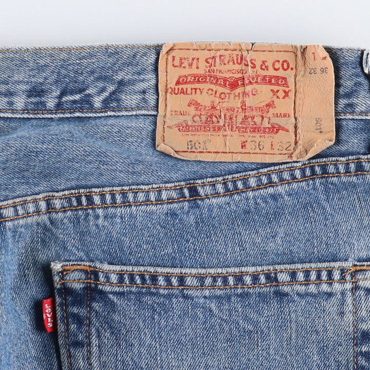 00'S Levi's 501 straight denim pants for men, size W36 cotton blue type Vintage Second Hand