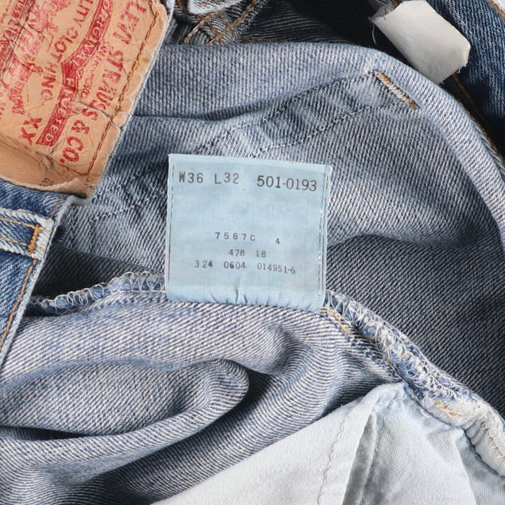 00'S Levi's 501 straight denim pants for men, size W36 cotton blue type Vintage Second Hand