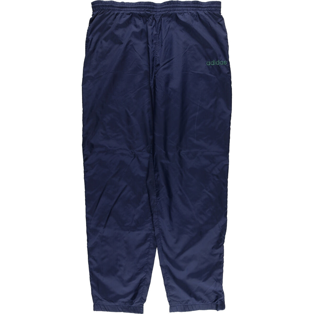 90'S Adidas nylon pants, rustling pants, men's size L, vintage Nylon navy blue type Vintage Second Hand