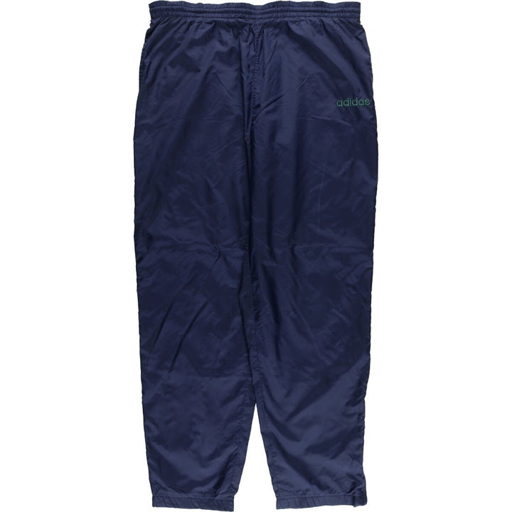 90'S Adidas nylon pants, rustling pants, men's size L, vintage Nylon navy blue type Vintage Second Hand