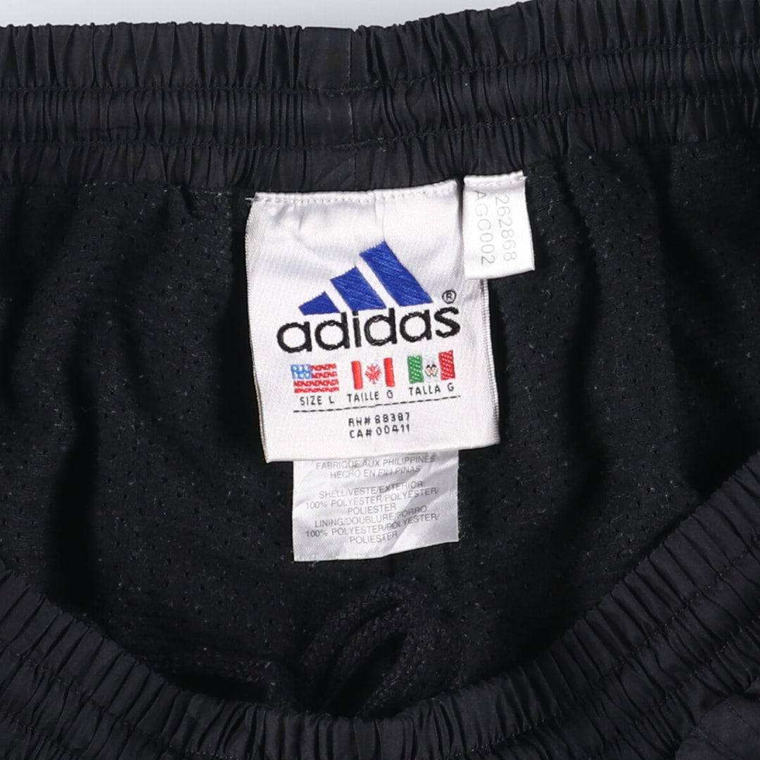 90'S Adidas Warm-Up Pants, Nylon, Shaka Shaka Pants, Men's Size L, Vintage polyester black type Vintage Second Hand