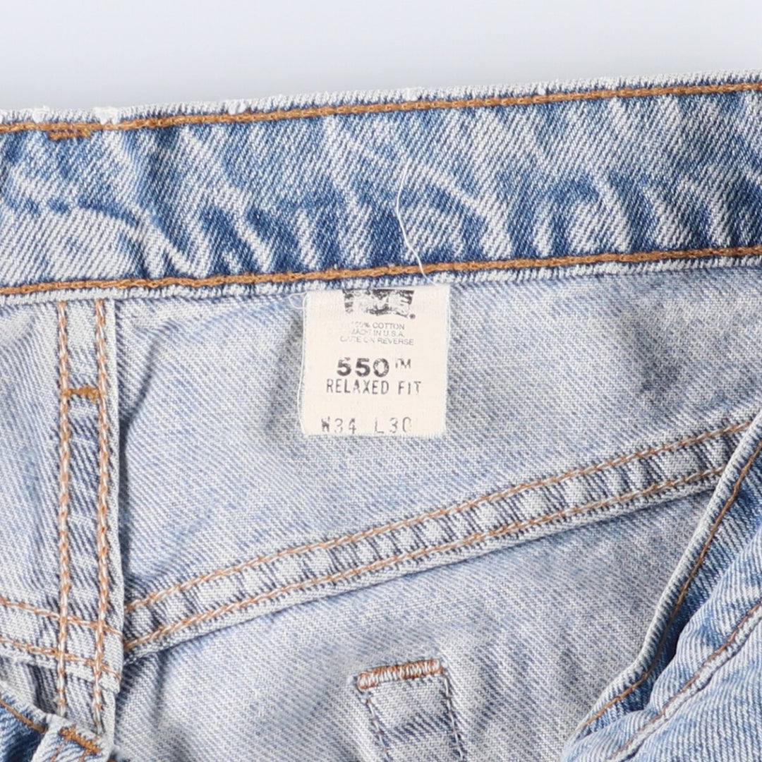 90'S Levi's 550 Relaxed Fit Tapered Denim Pants Made in USA Men's W33 Vintage cotton Blue type light blue Vintage Second Hand