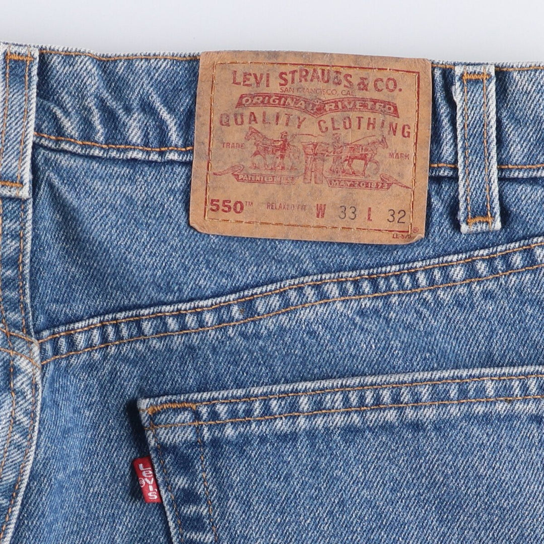90'S Levi's 550-4891 Relaxed Fit Tapered Denim Pants, Made in USA, Men's Size 32, Vintage cotton blue type Vintage Second Hand