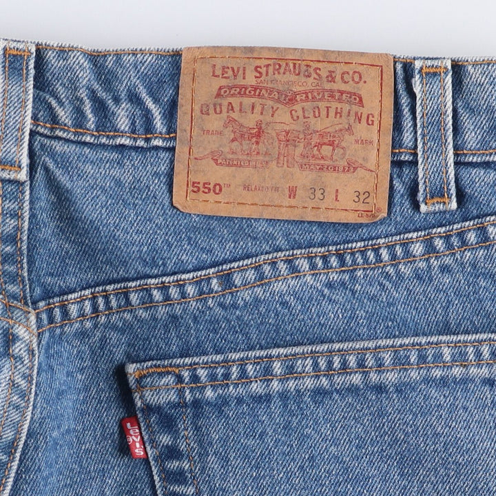 90'S Levi's 550-4891 Relaxed Fit Tapered Denim Pants, Made in USA, Men's Size 32, Vintage cotton blue type Vintage Second Hand