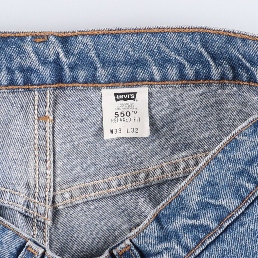 90'S Levi's 550-4891 Relaxed Fit Tapered Denim Pants, Made in USA, Men's Size 32, Vintage cotton blue type Vintage Second Hand