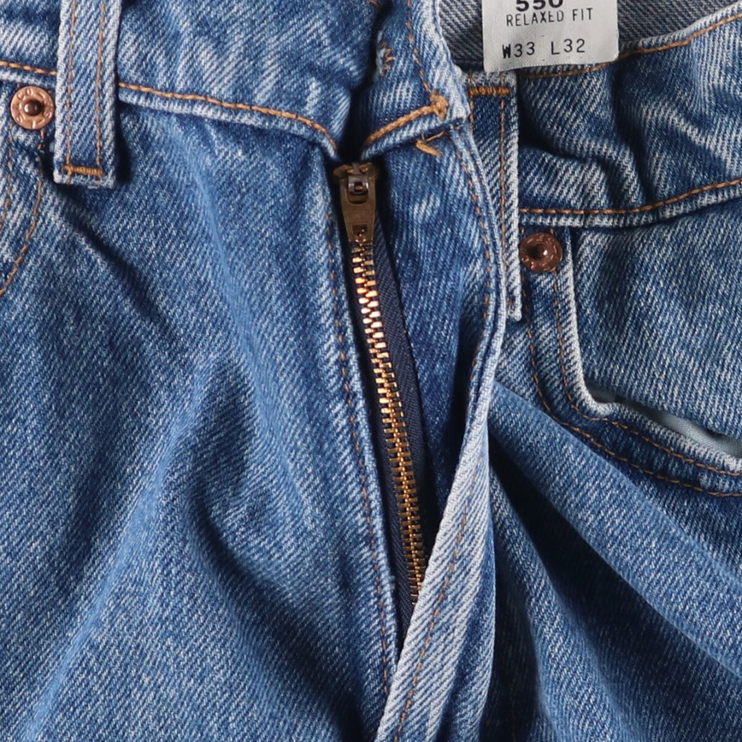 90'S Levi's 550-4891 Relaxed Fit Tapered Denim Pants, Made in USA, Men's Size 32, Vintage cotton blue type Vintage Second Hand