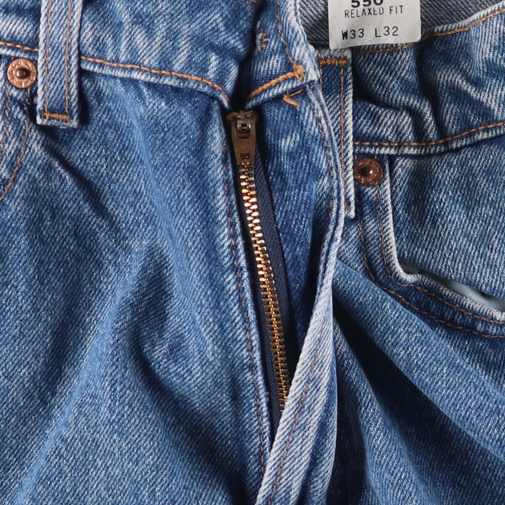 90'S Levi's 550-4891 Relaxed Fit Tapered Denim Pants, Made in USA, Men's Size 32, Vintage cotton blue type Vintage Second Hand