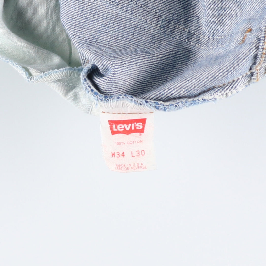 2000'S Levi's 550 Orange Tab Tapered Denim Pants, Made in USA, Men's Size 34 cotton blue type Vintage Second Hand