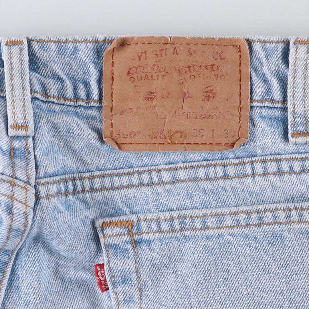 90'S Levi's 560-4834 Loose Fit Tapered Leg Denim Pants, Made in USA, Men's, Size 35, Vintage cotton Blue type light blue Vintage Second Hand