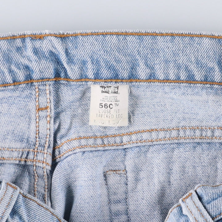 90'S Levi's 560-4834 Loose Fit Tapered Leg Denim Pants, Made in USA, Men's, Size 35, Vintage cotton Blue type light blue Vintage Second Hand