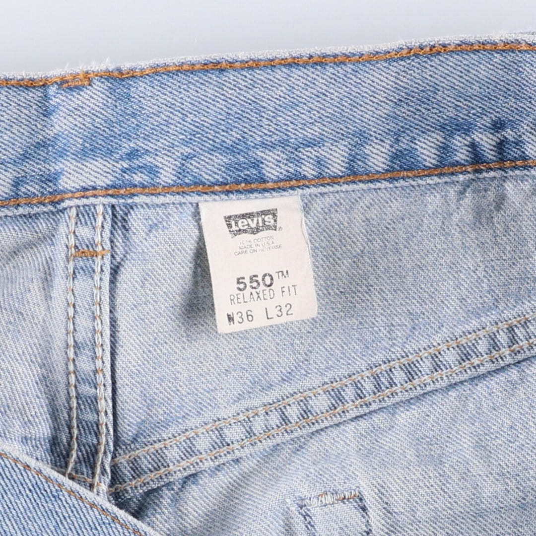 00'S Levi's 550 Relaxed Fit Tapered Denim Pants Made in USA Men's W34 cotton Blue type light blue Vintage Second Hand