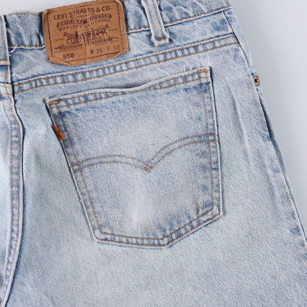 2000'S Levi's 550 Orange Tab Tapered Denim Pants, Made in USA, Men's Size 36 cotton Blue type light blue Vintage Second Hand