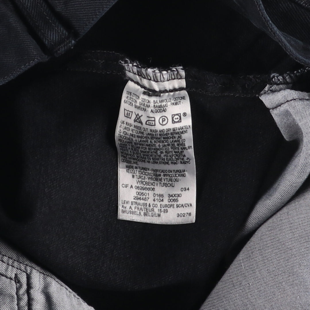 Levi's 501 Black Denim Straight Denim Pants for Men, W33 equivalent cotton black type Vintage Second Hand