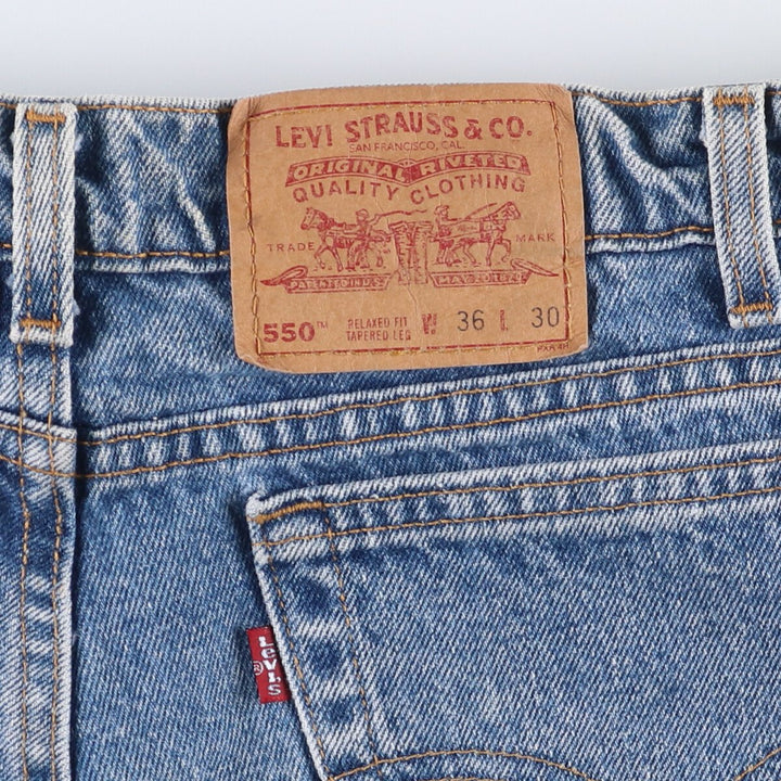 90'S Levi's 550-4891 Relaxed Fit Tapered Leg Denim Pants, Made in USA, Men's Size 34 (Vintage) cotton blue type Vintage Second Hand