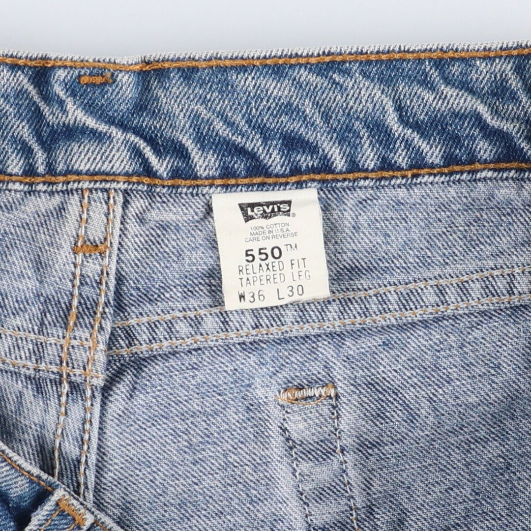 90'S Levi's 550-4891 Relaxed Fit Tapered Leg Denim Pants, Made in USA, Men's Size 34 (Vintage) cotton blue type Vintage Second Hand