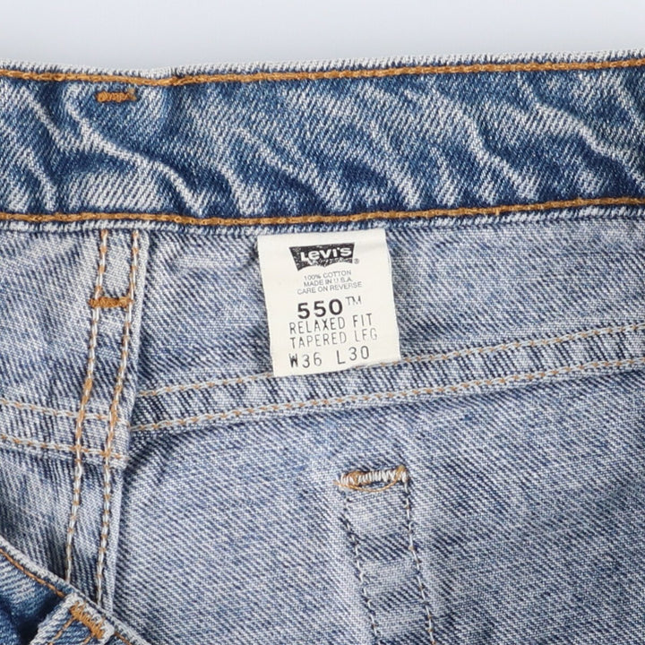 90'S Levi's 550-4891 Relaxed Fit Tapered Leg Denim Pants, Made in USA, Men's Size 34 (Vintage) cotton blue type Vintage Second Hand