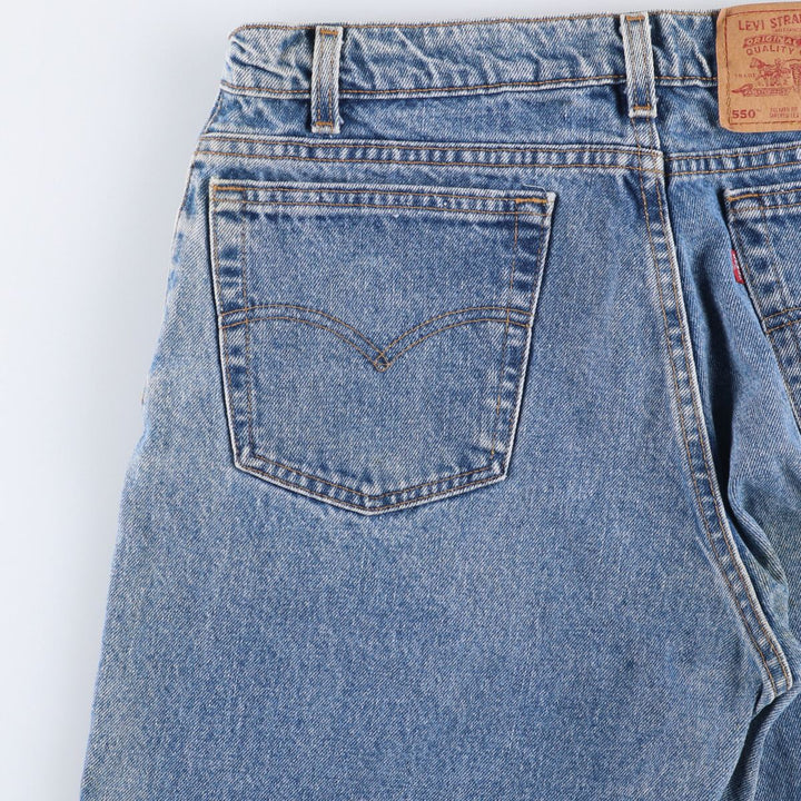 90'S Levi's 550-4891 Relaxed Fit Tapered Leg Denim Pants, Made in USA, Men's Size 34 (Vintage) cotton blue type Vintage Second Hand
