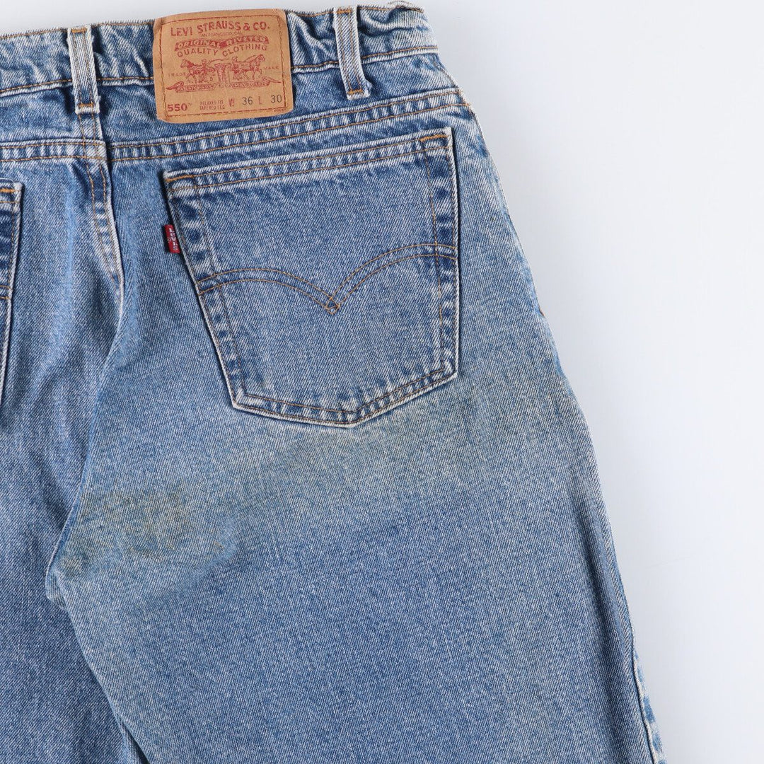 90'S Levi's 550-4891 Relaxed Fit Tapered Leg Denim Pants, Made in USA, Men's Size 34 (Vintage) cotton blue type Vintage Second Hand
