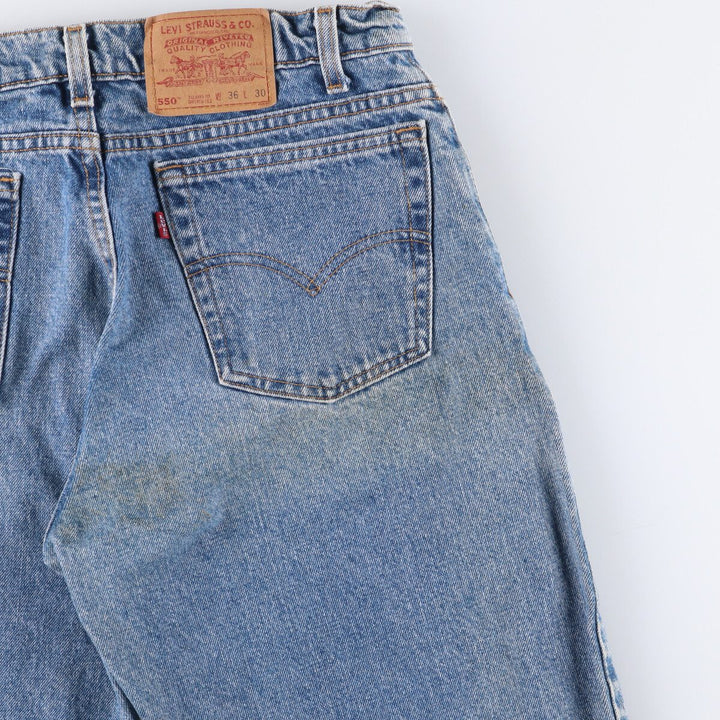 90'S Levi's 550-4891 Relaxed Fit Tapered Leg Denim Pants, Made in USA, Men's Size 34 (Vintage) cotton blue type Vintage Second Hand