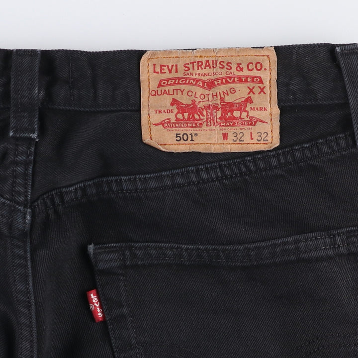 Levi's 501 Euro Model Black Denim Straight Denim Pants, Men's Size W33 cotton black type Vintage Second Hand