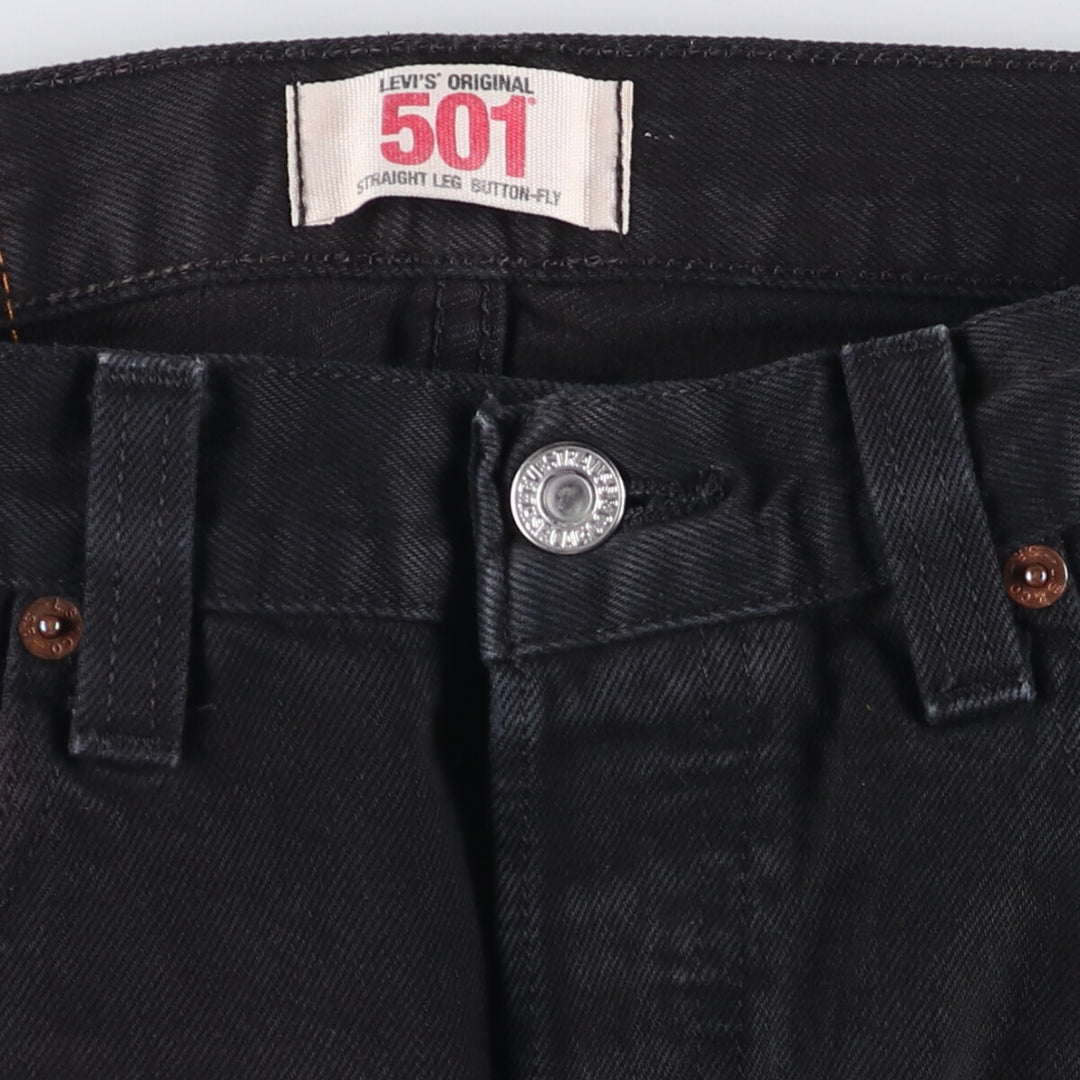 Levi's 501 Euro Model Black Denim Straight Denim Pants, Men's Size W33 cotton black type Vintage Second Hand