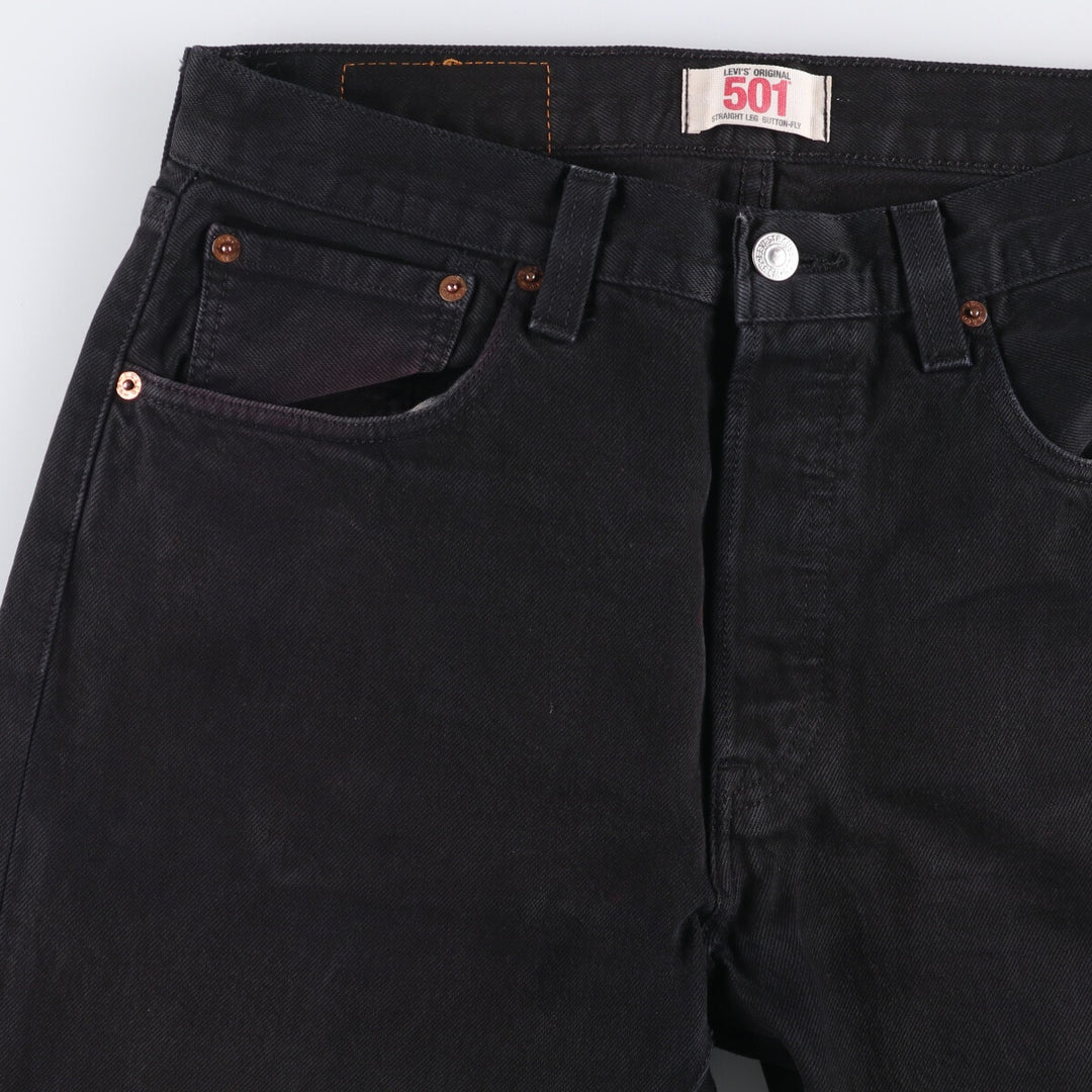 Levi's 501 Euro Model Black Denim Straight Denim Pants, Men's Size W33 cotton black type Vintage Second Hand