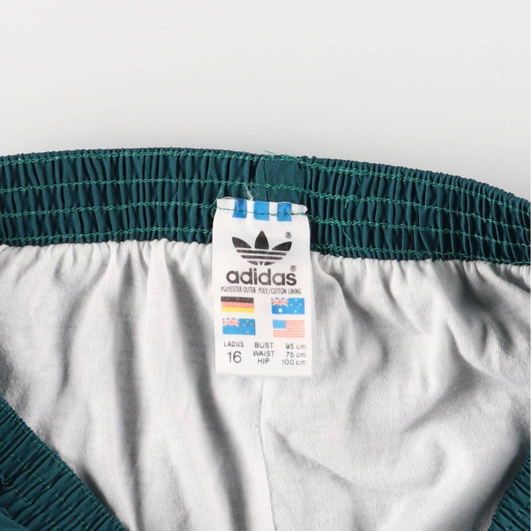 Vintage 80s-90'S Adidas warm-up pants, nylon pants, crinkly pants, women's size L polyester green type Vintage Second Hand