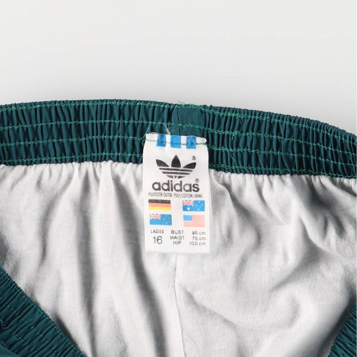 Vintage 80s-90'S Adidas warm-up pants, nylon pants, crinkly pants, women's size L polyester green type Vintage Second Hand