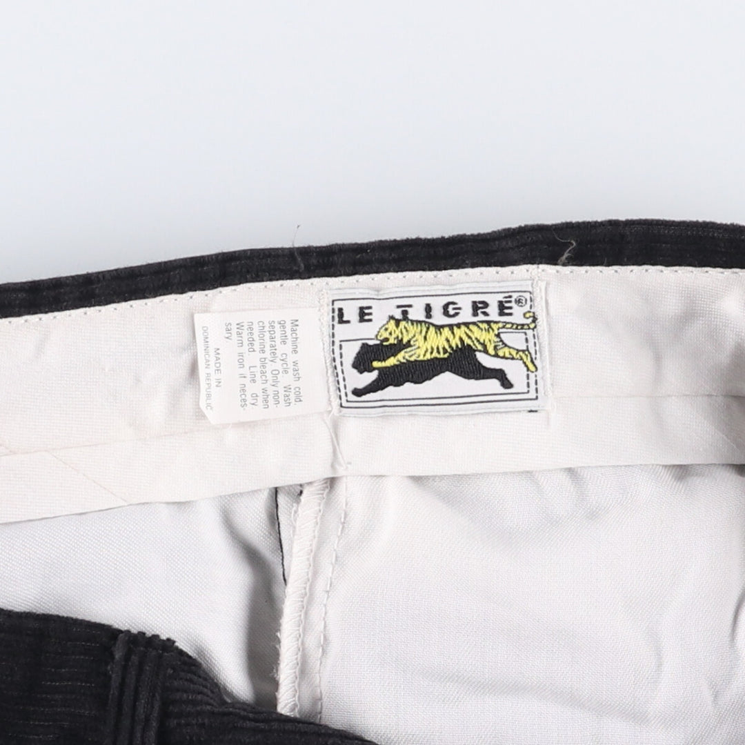 90'S LE TIGRE corduroy pants, men's size 36, vintage unclear black type Vintage Second Hand