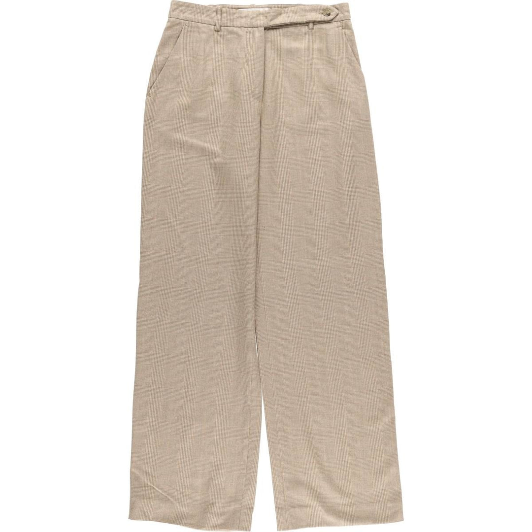 Max Mara glen plaid wool slacks, made in Italy, women's size L (w29) wool Beige type Vintage Second Hand