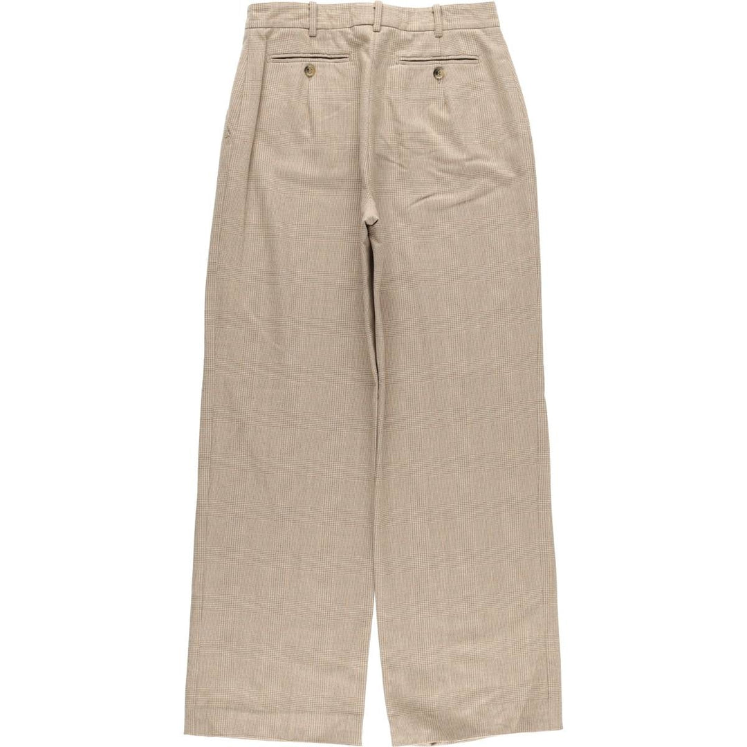 Max Mara glen plaid wool slacks, made in Italy, women's size L (w29) wool Beige type Vintage Second Hand