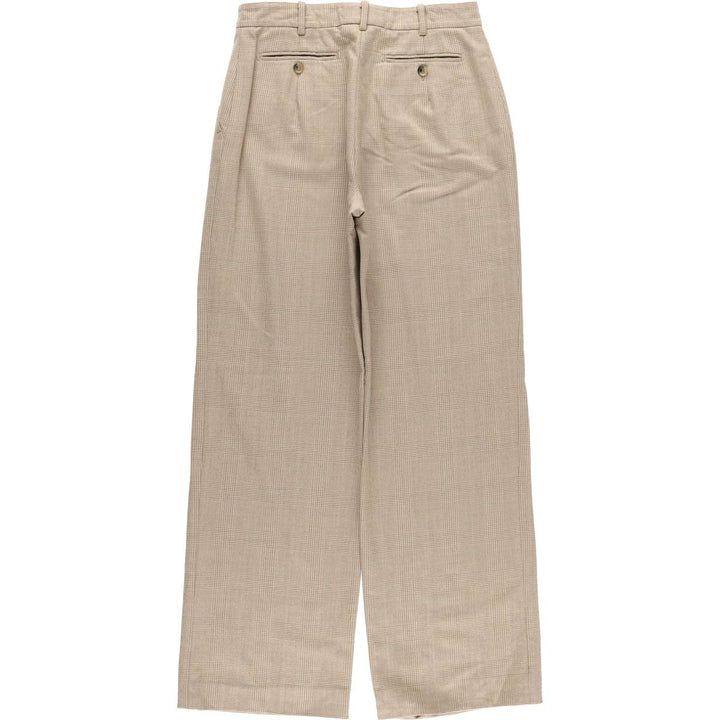 Max Mara glen plaid wool slacks, made in Italy, women's size L (w29) wool Beige type Vintage Second Hand