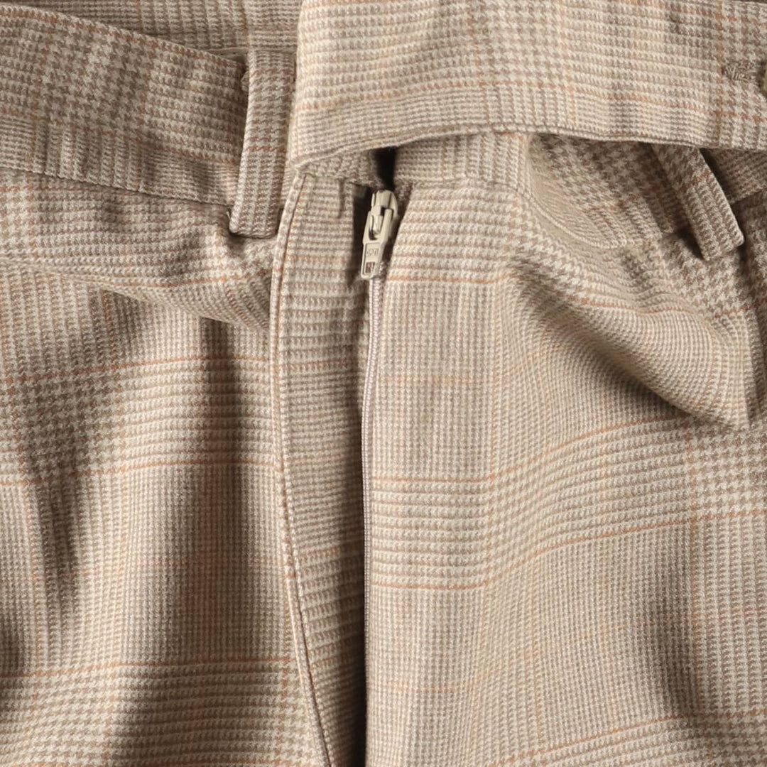 Max Mara glen plaid wool slacks, made in Italy, women's size L (w29) wool Beige type Vintage Second Hand