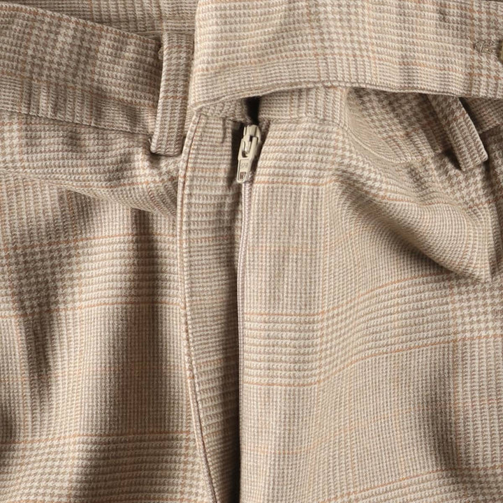 Max Mara glen plaid wool slacks, made in Italy, women's size L (w29) wool Beige type Vintage Second Hand