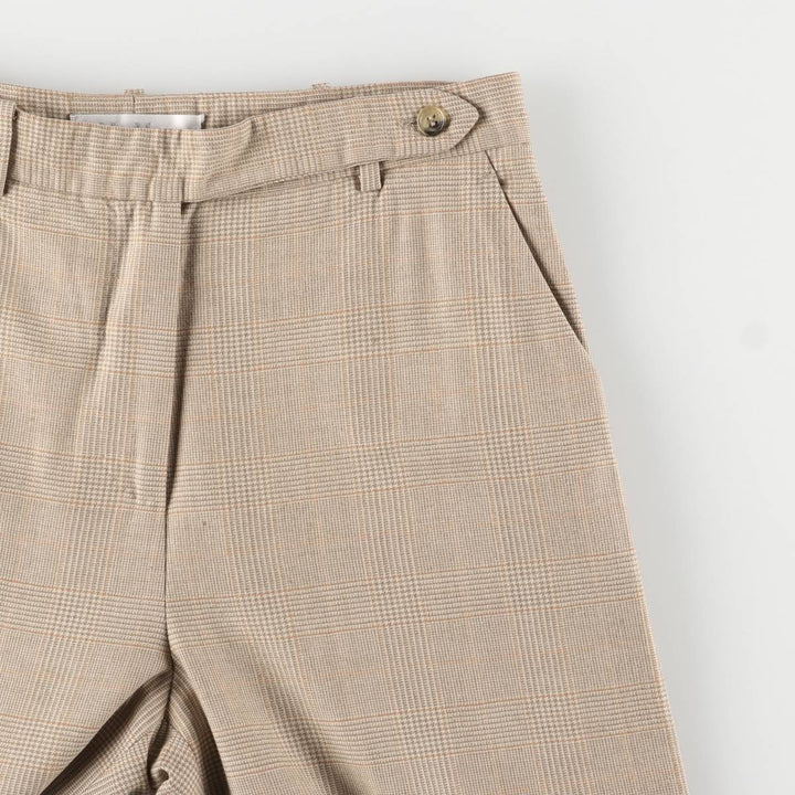 Max Mara glen plaid wool slacks, made in Italy, women's size L (w29) wool Beige type Vintage Second Hand