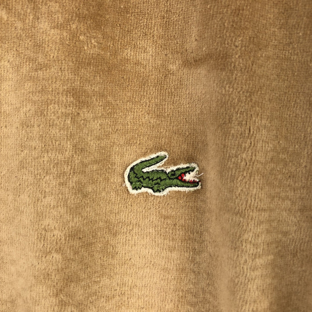Vintage 1970'S Lacoste IZOD V-neck acrylic knit sweater, men's size L acrylic beige type brown Vintage Second Hand