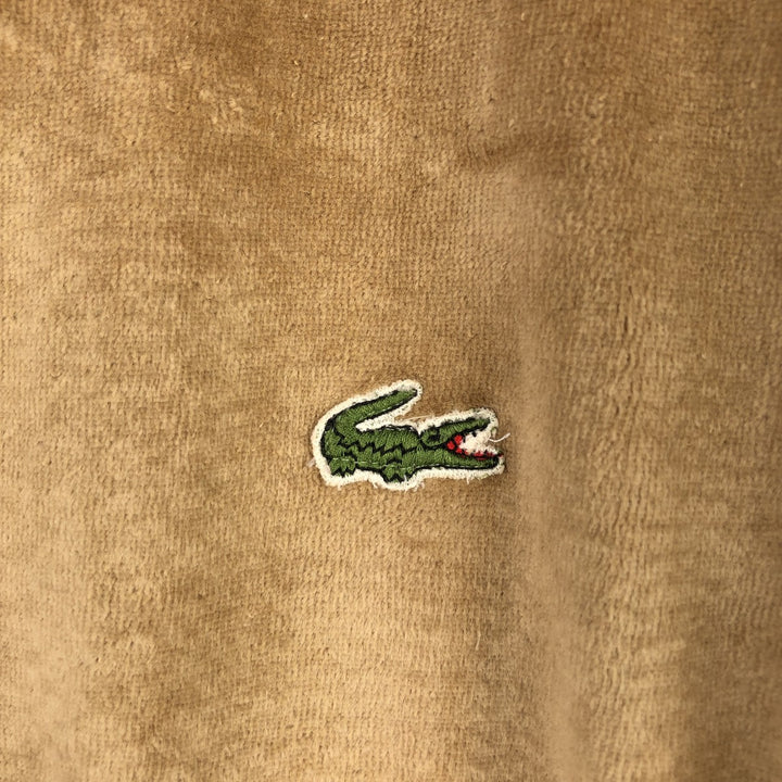 Vintage 1970'S Lacoste IZOD V-neck acrylic knit sweater, men's size L acrylic beige type brown Vintage Second Hand