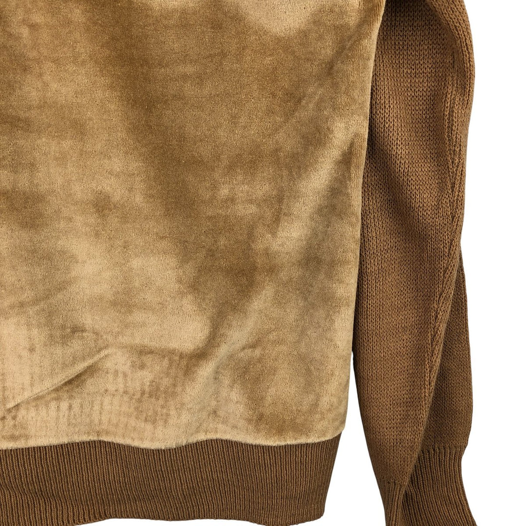 Vintage 1970'S Lacoste IZOD V-neck acrylic knit sweater, men's size L acrylic beige type brown Vintage Second Hand