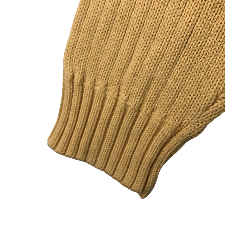 80'S Ralph Lauren CHAPS ribbed cotton knit sweater, men's size L, vintage cotton yellow type Vintage Second Hand
