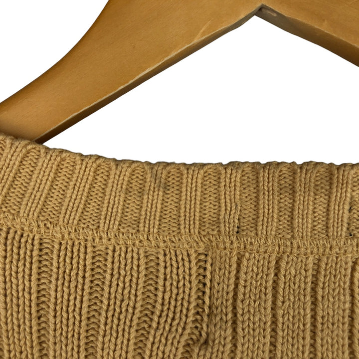 80'S Ralph Lauren CHAPS ribbed cotton knit sweater, men's size L, vintage cotton yellow type Vintage Second Hand