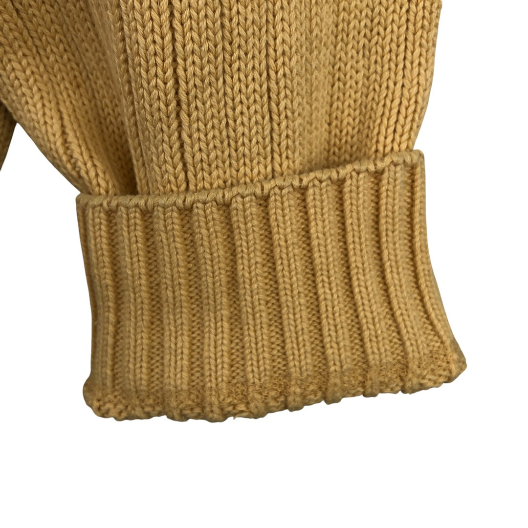 80'S Ralph Lauren CHAPS ribbed cotton knit sweater, men's size L, vintage cotton yellow type Vintage Second Hand