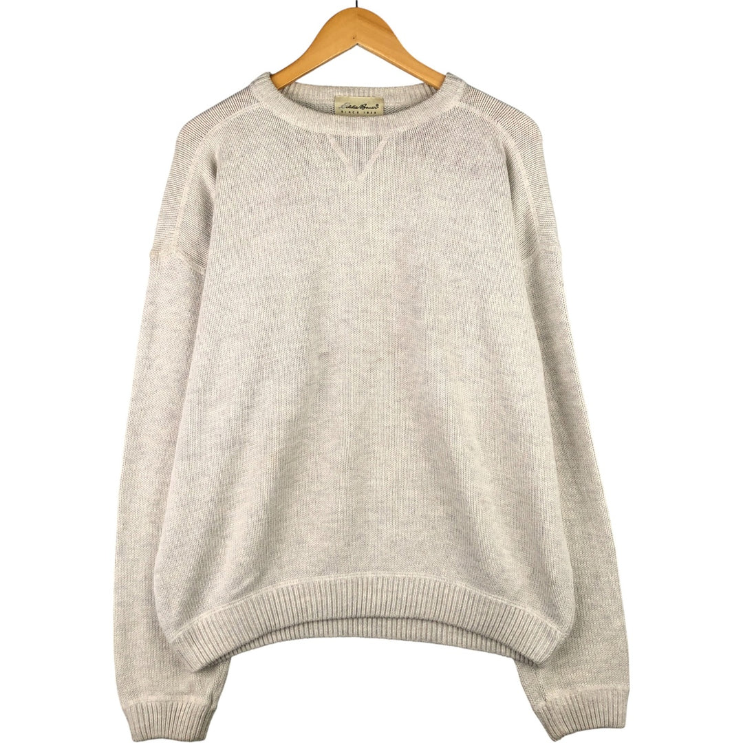 Eddie Bauer Cotton Knit Sweater, Men's Size L cotton ivory Vintage Second Hand