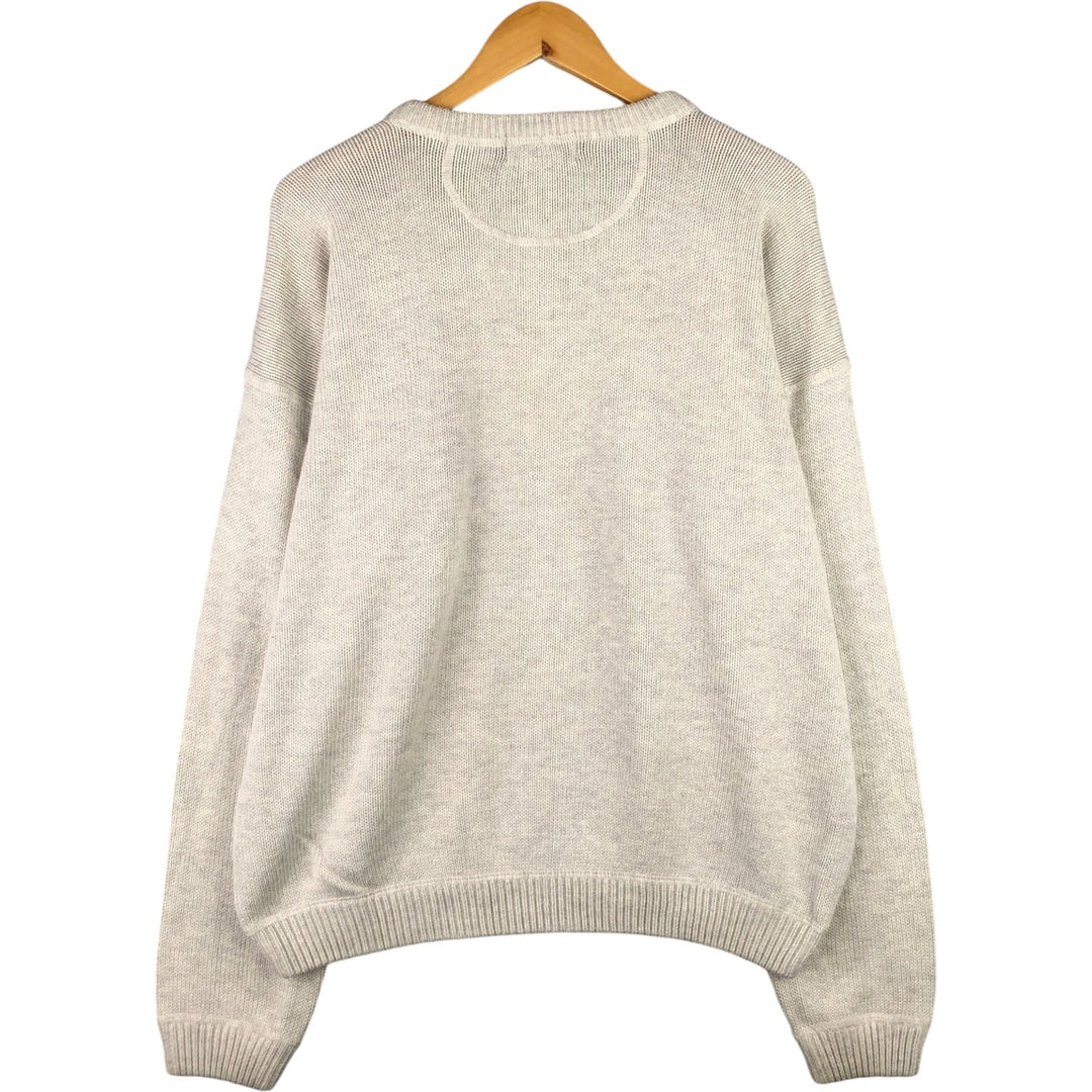 Eddie Bauer Cotton Knit Sweater, Men's Size L cotton ivory Vintage Second Hand